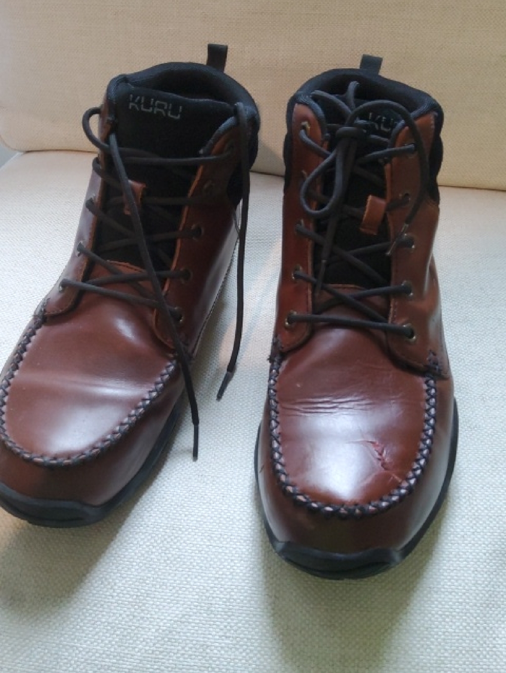 KURU Men's Brown Leather Chukka Boots with Black Accents